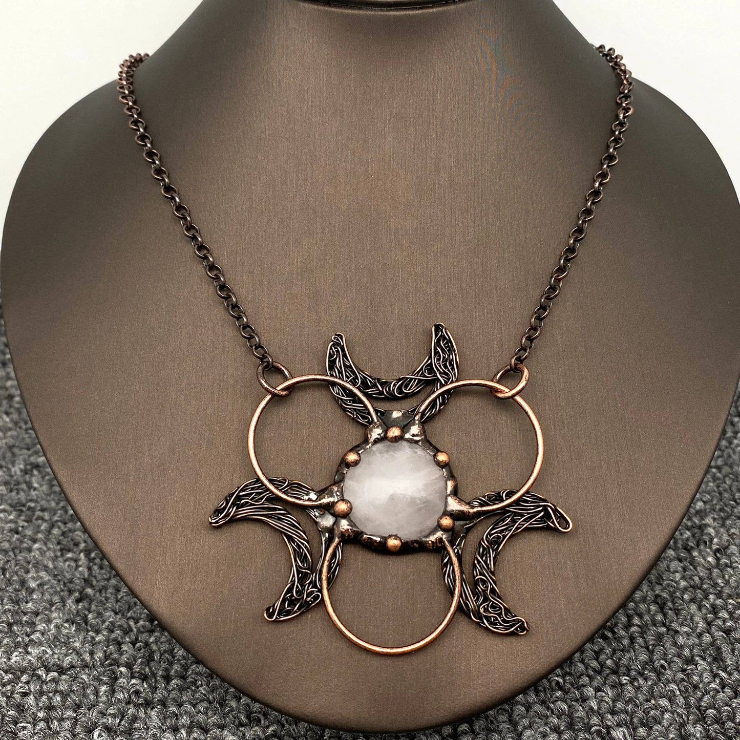3 Crescent Moons Necklace