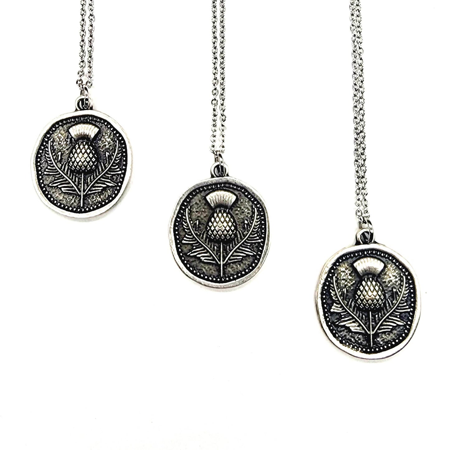Thistle Necklace - Antique Silver