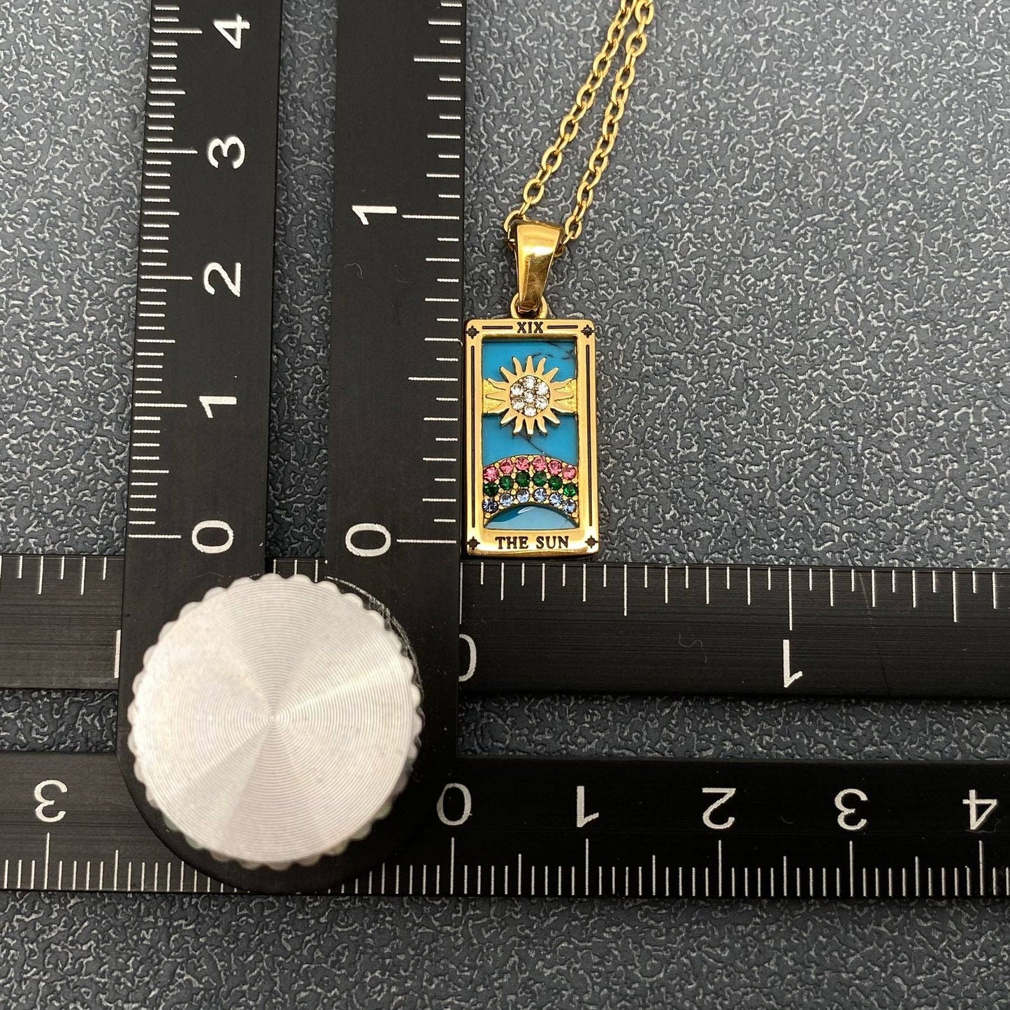 The Sun: 18K Gold Plated Tarot Card Necklace
