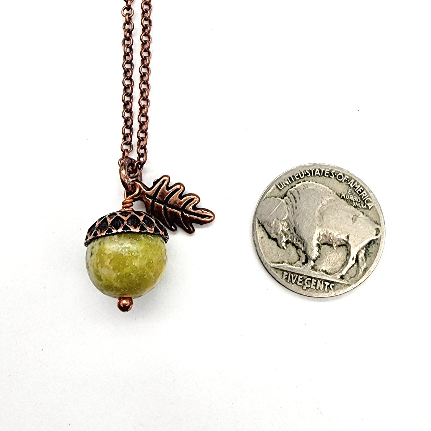Acorn Necklace with Australian Jade