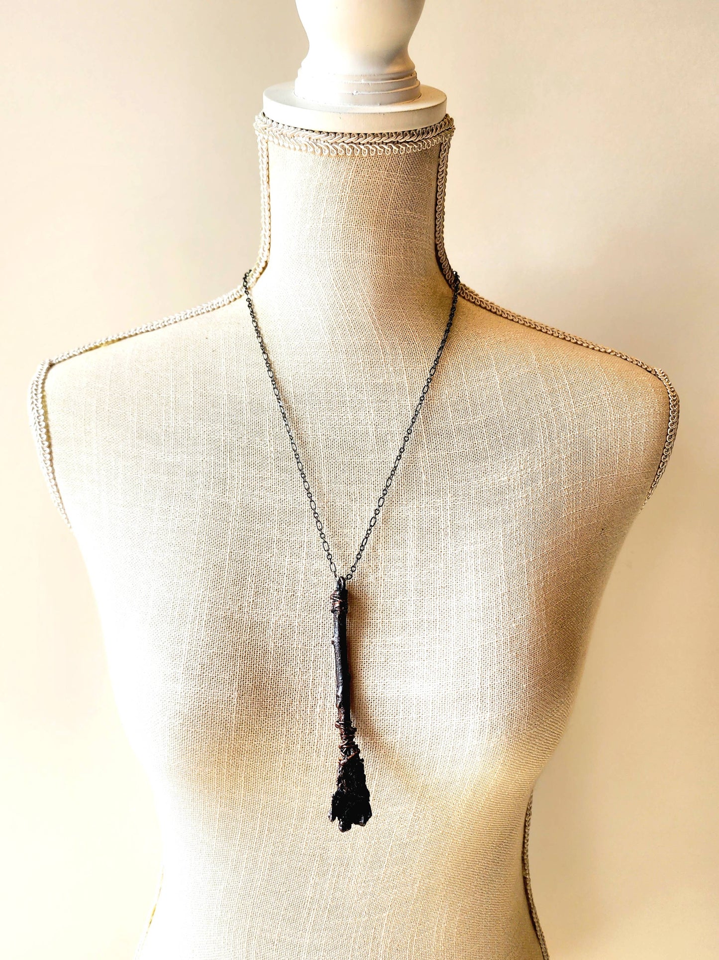 Black Kyanite Broomstick Necklace