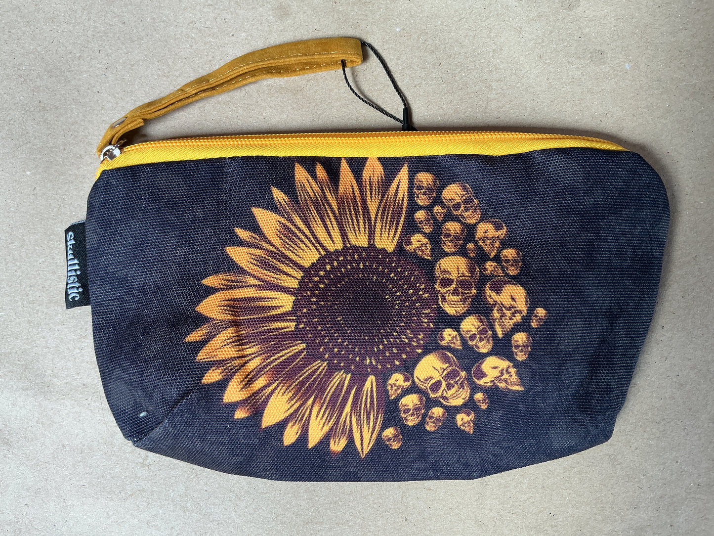 Sunflower Skulls Makeup Bag
