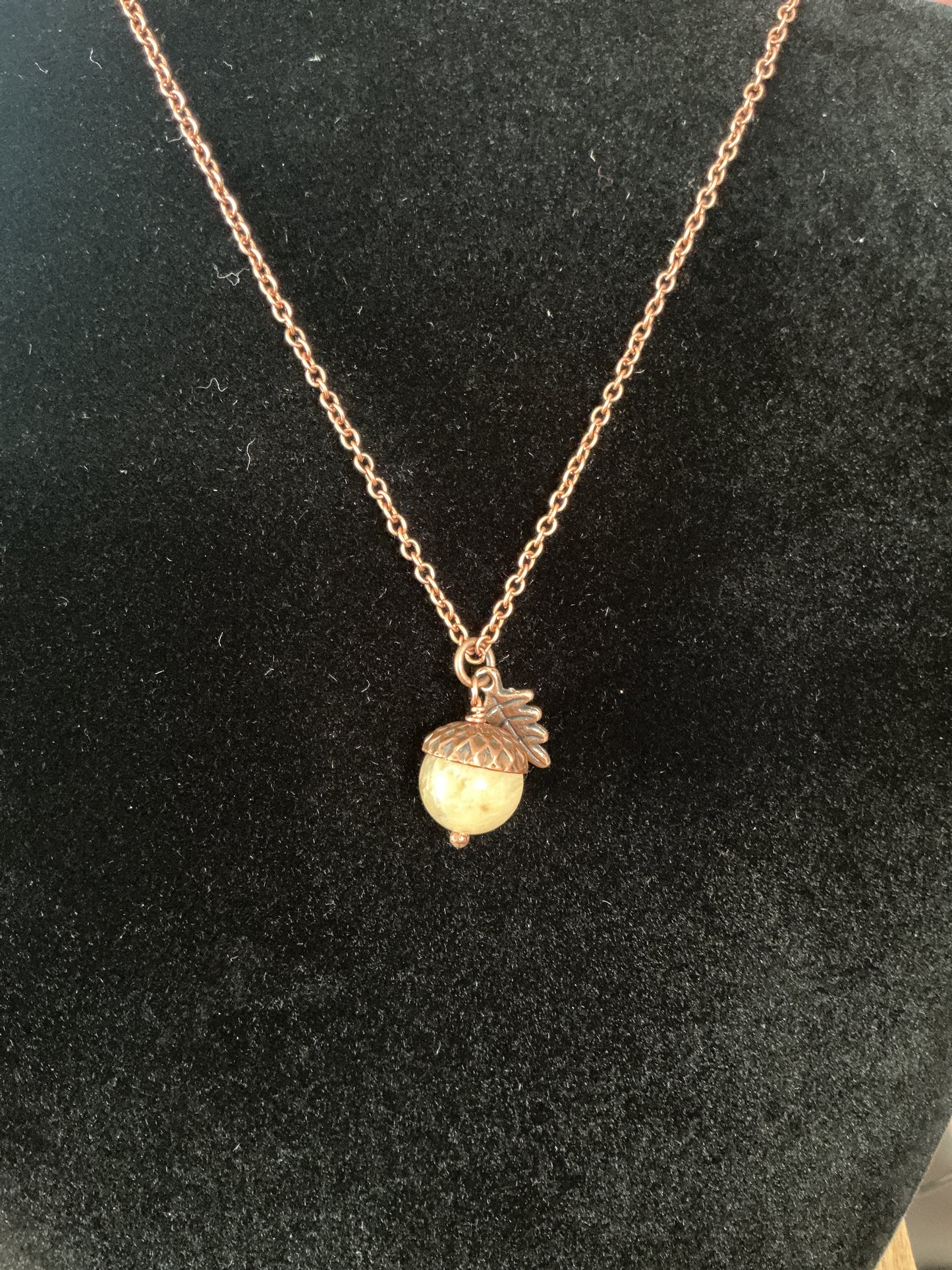 Acorn Necklace- Golden Rutilated Quartz