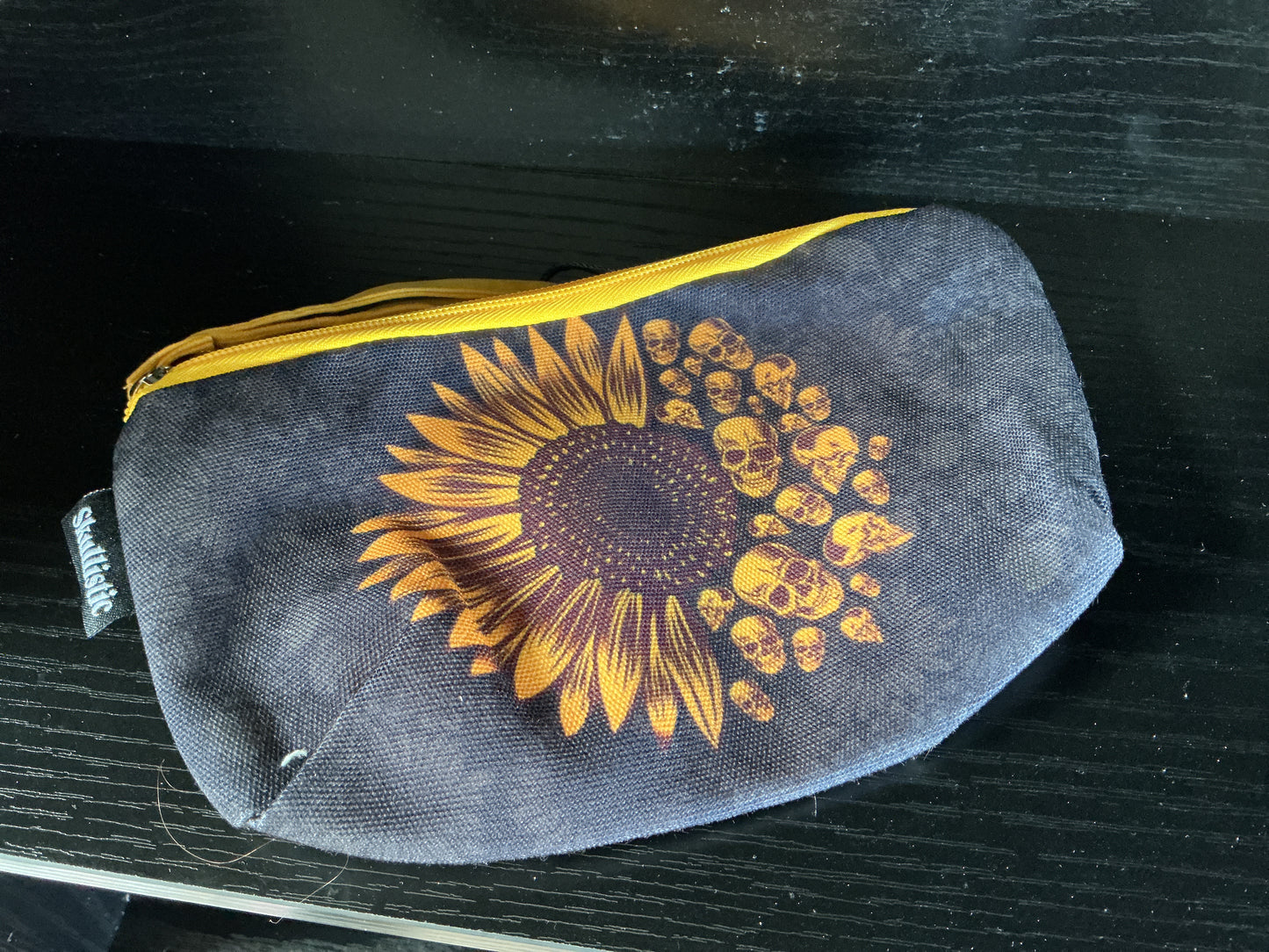Sunflower Skulls Makeup Bag