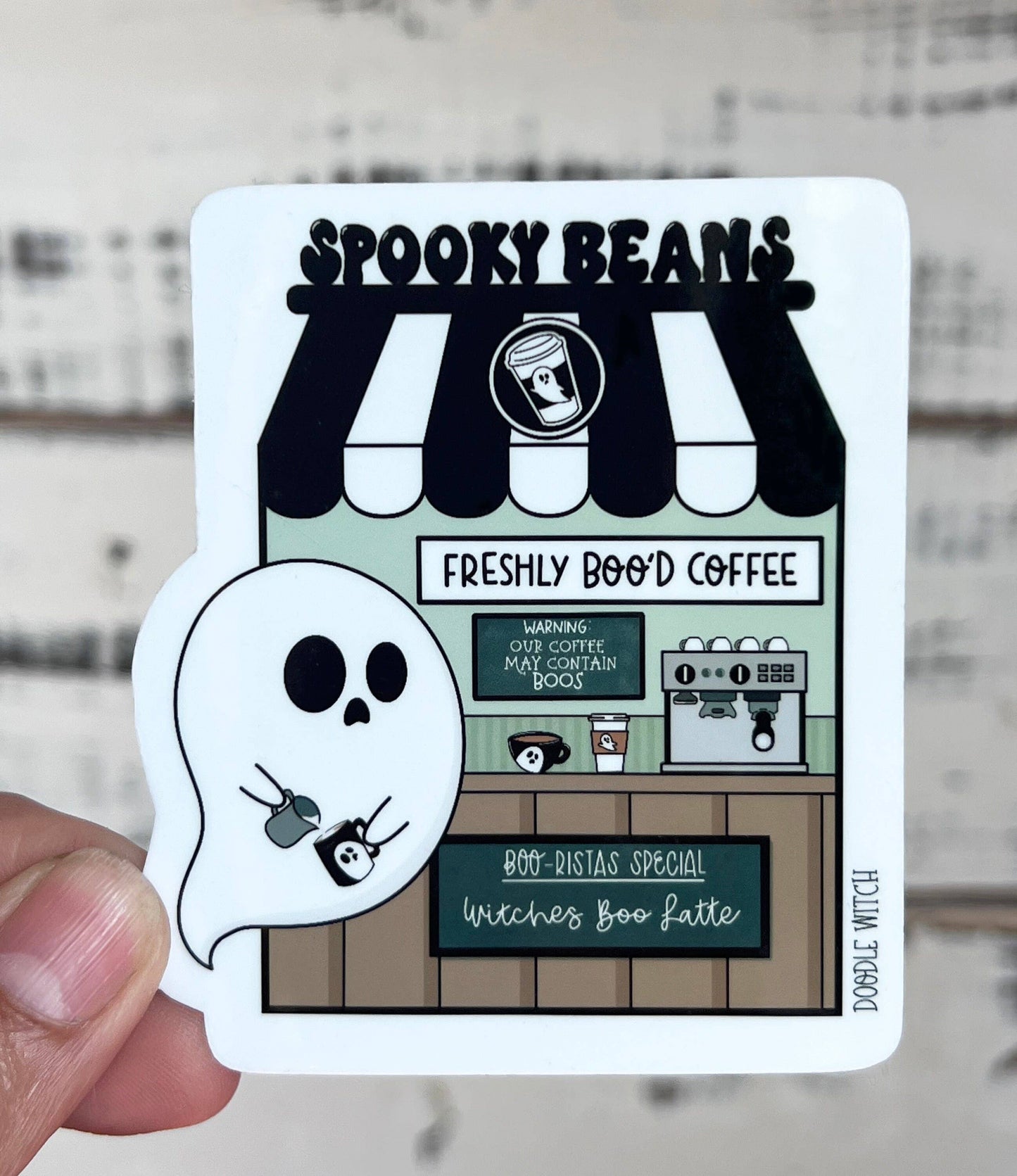 Ghost and Coffee Sticker