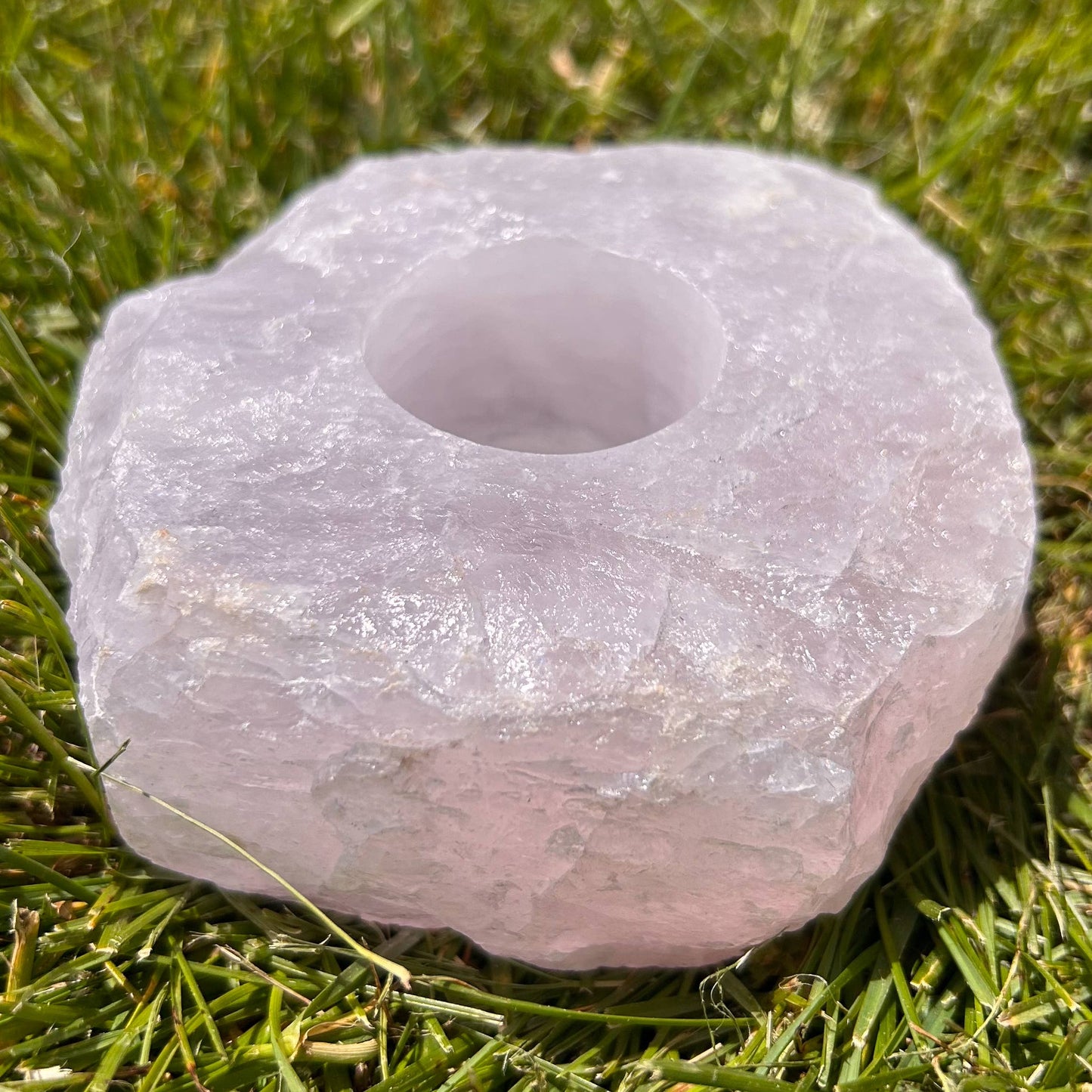 Rose Quartz Candle Holder