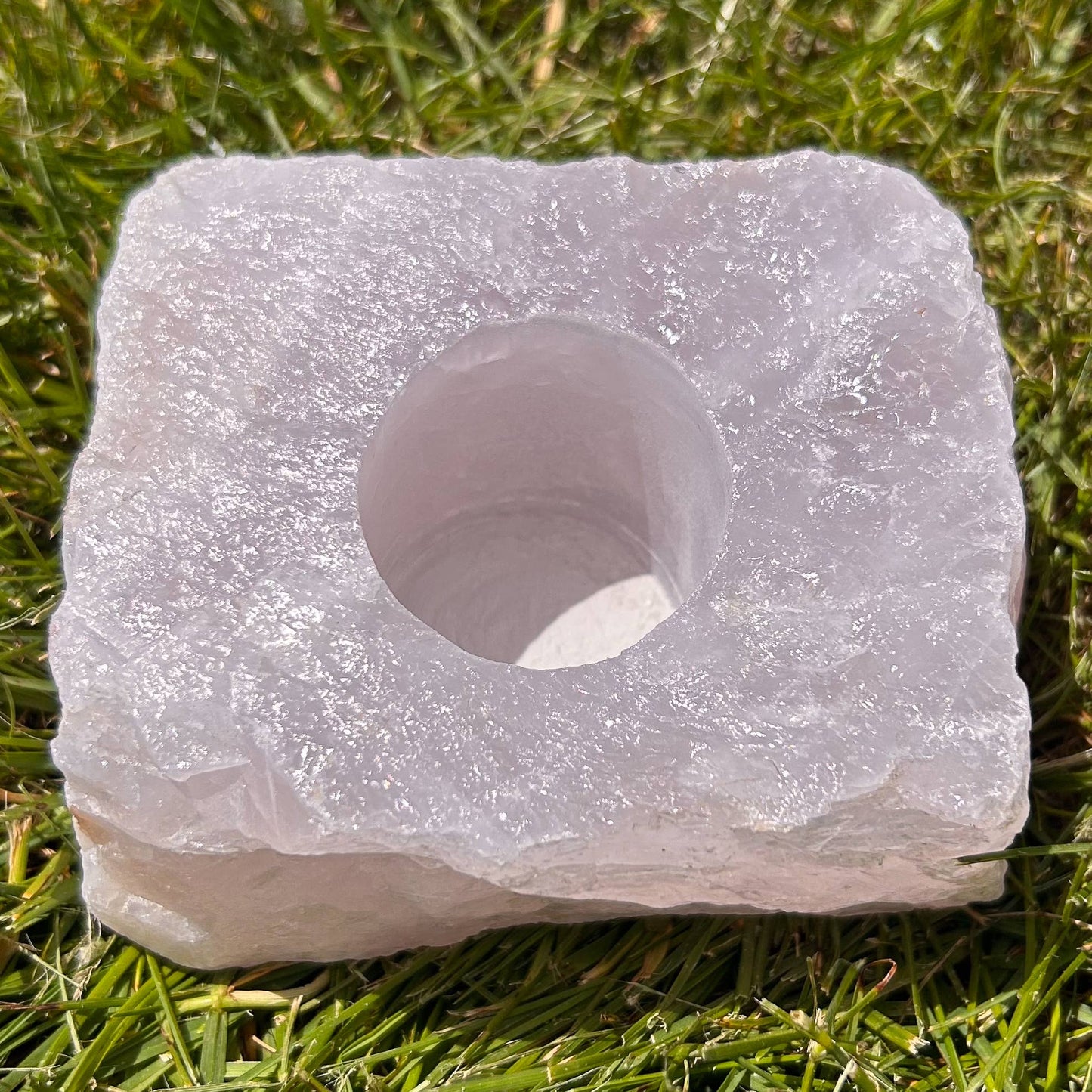 Rose Quartz Candle Holder