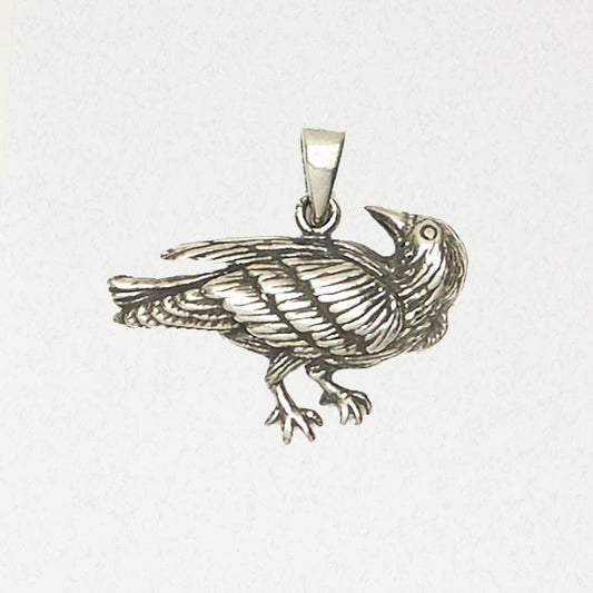 Celtic Pewter Pendant Necklace - Celtic Raven