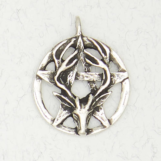 Wiccan Stag Pewter Necklace