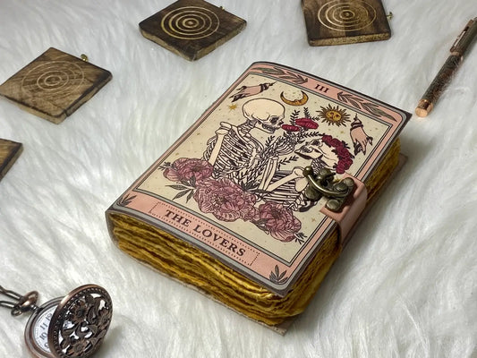 Leather Journal with The Lovers Print