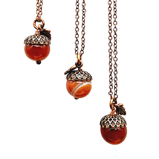 Acorn Necklace-Carnelian