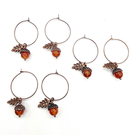 Acorn Earrings-Carnelian