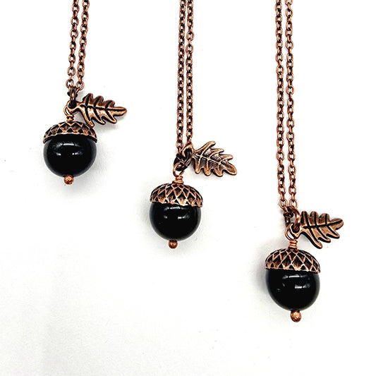 Acorn Necklace-Golden Sheen Obsidian