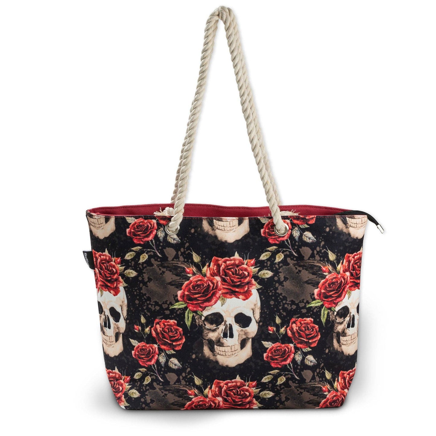 Skullistic Vintage Flower Skull Shoulder Bag