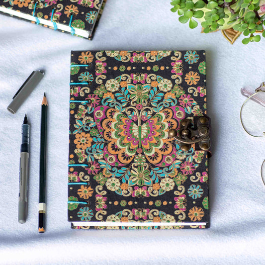 Butterfly Journal with Lock - Sketchbook Unruled 