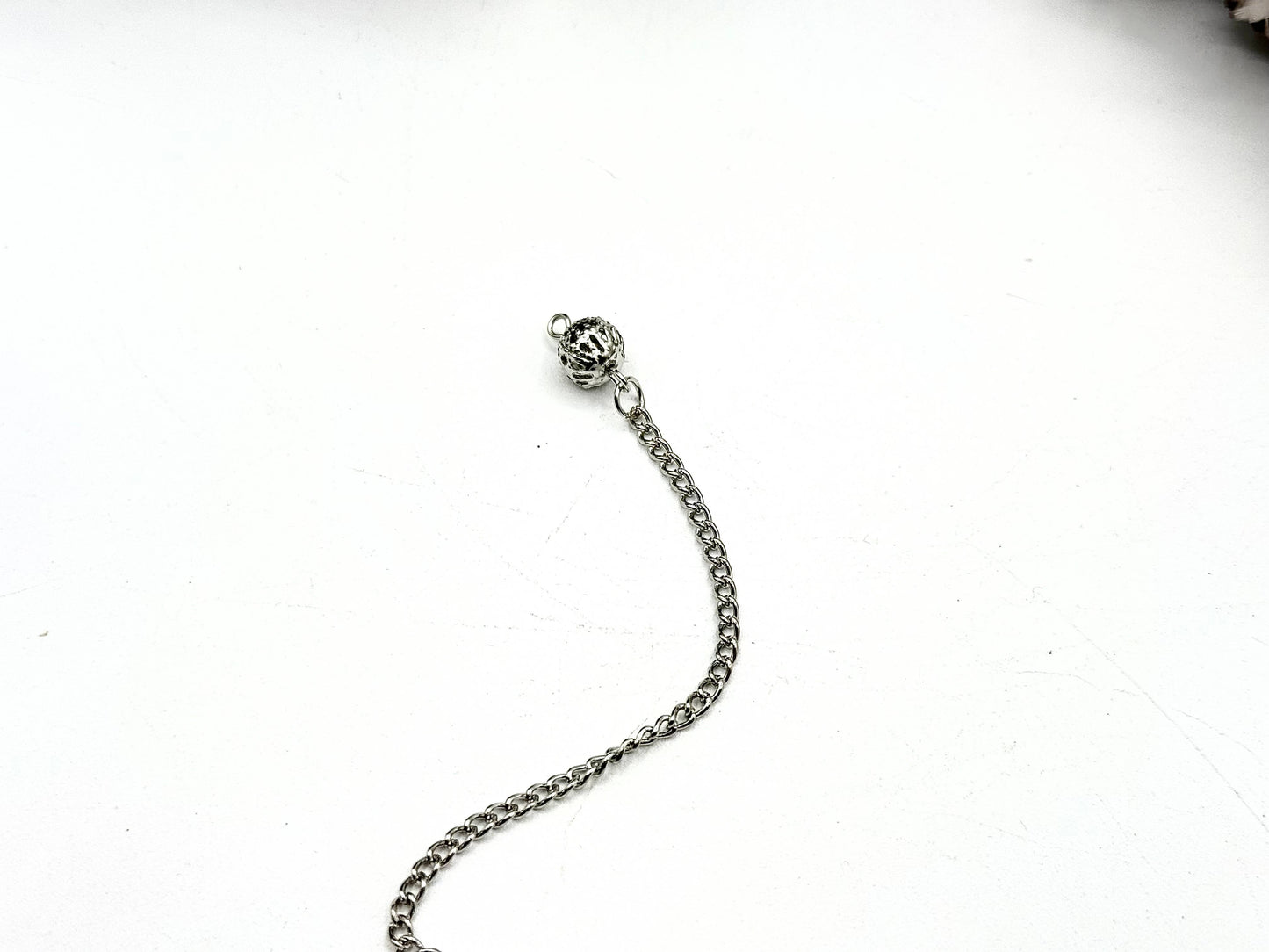 Sodalite Double Cap Pendulum with Silver Plate Chain
