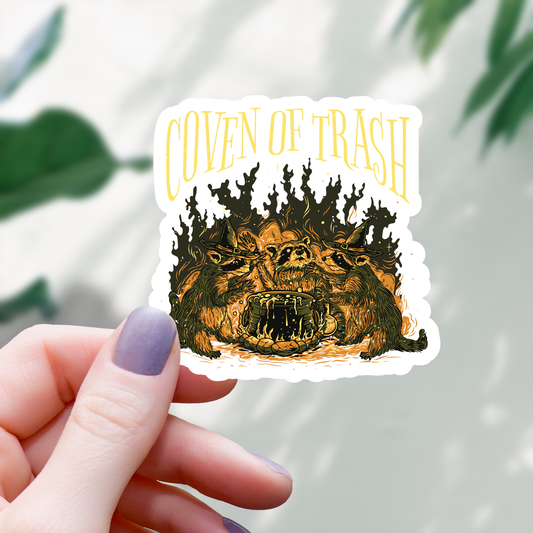 "Coven of Trash" Raccoon Sticker