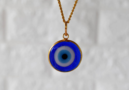 Evil Eye Pendant Necklace Charm | Electroplated Gold Charm