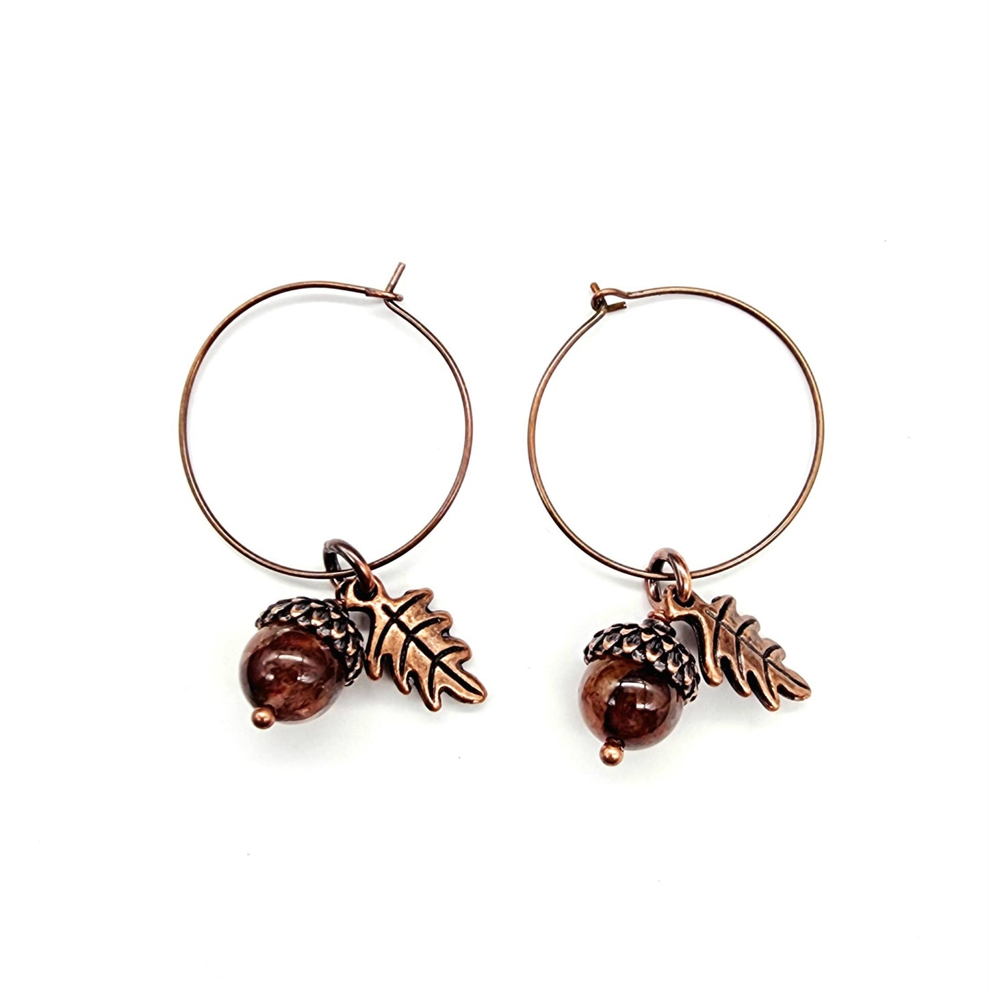 Acorn Earrings-Hematoid Quartz