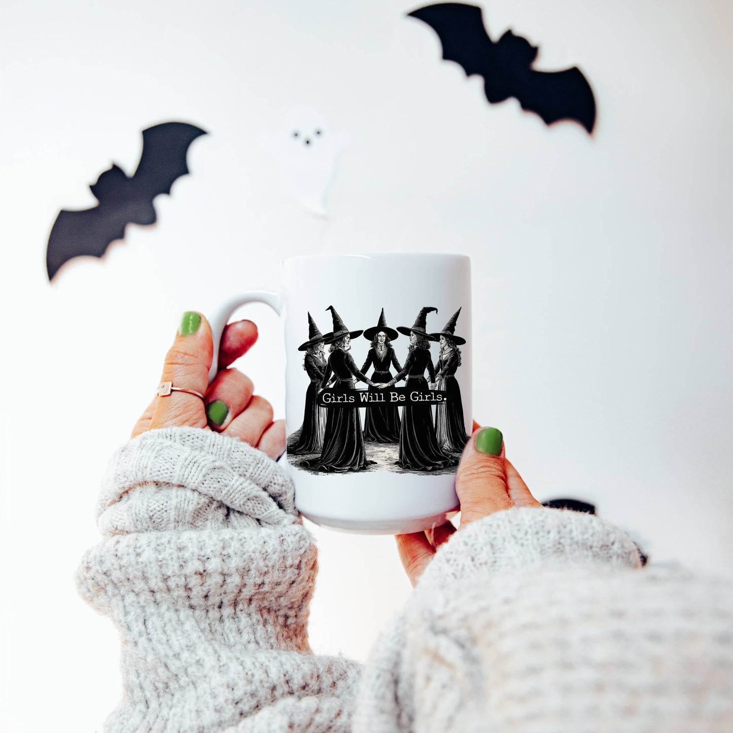 Halloween Girls will be Girls Witch 15 oz Mug