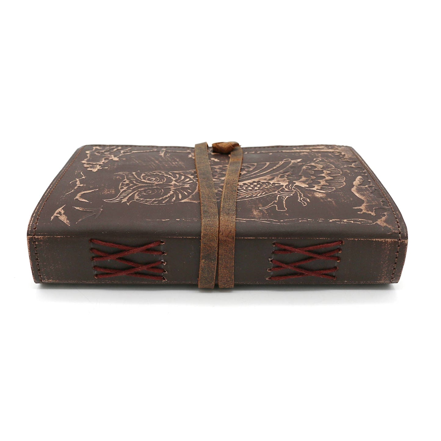 Embossed Owl, Blank Leather Journal