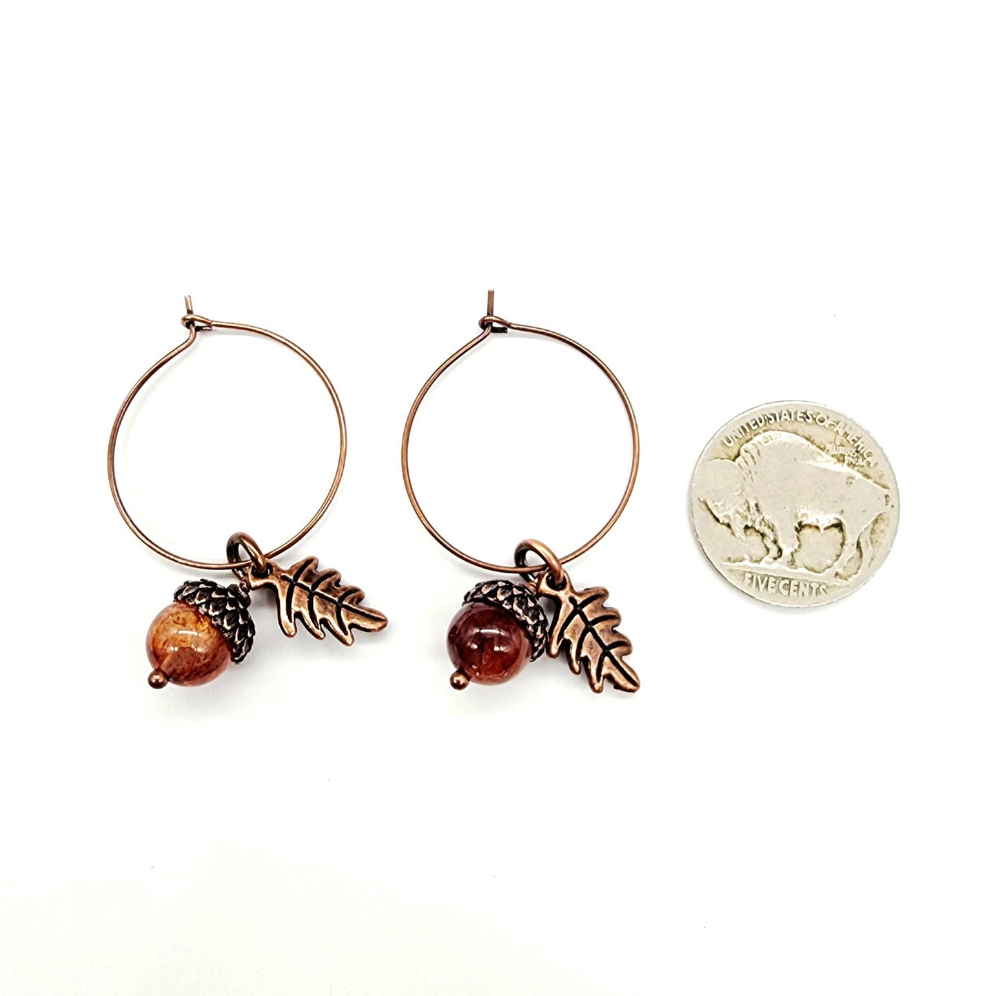 Acorn Earrings-Hematoid Quartz