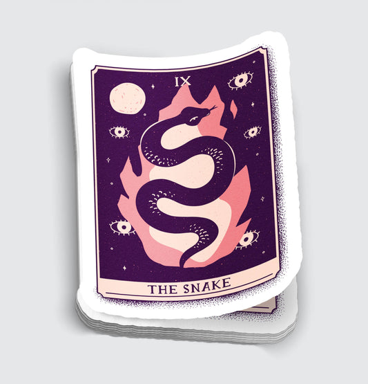 "The Snake" Pink Tarot Card Sticker