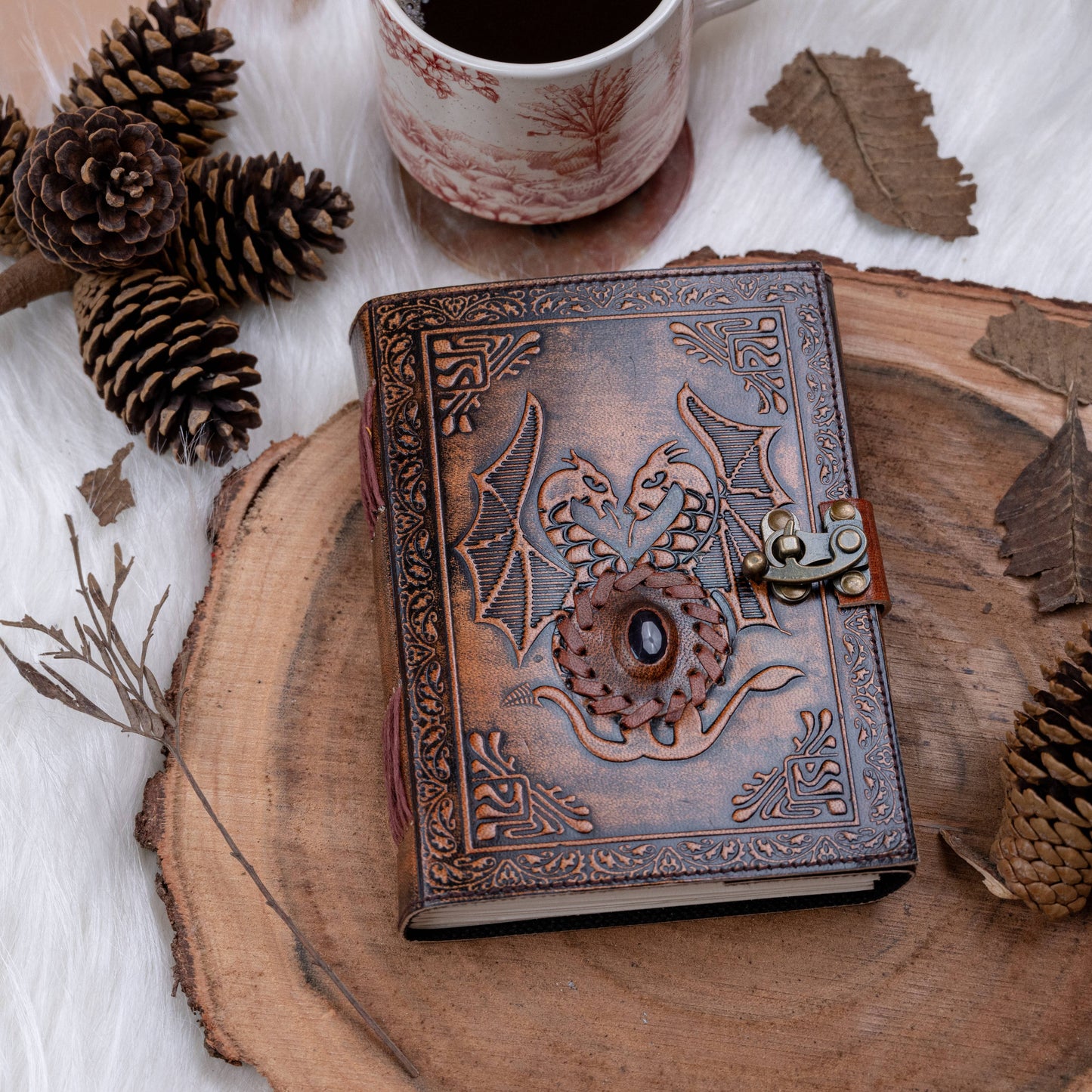 Dragon Embossed with stone Journal