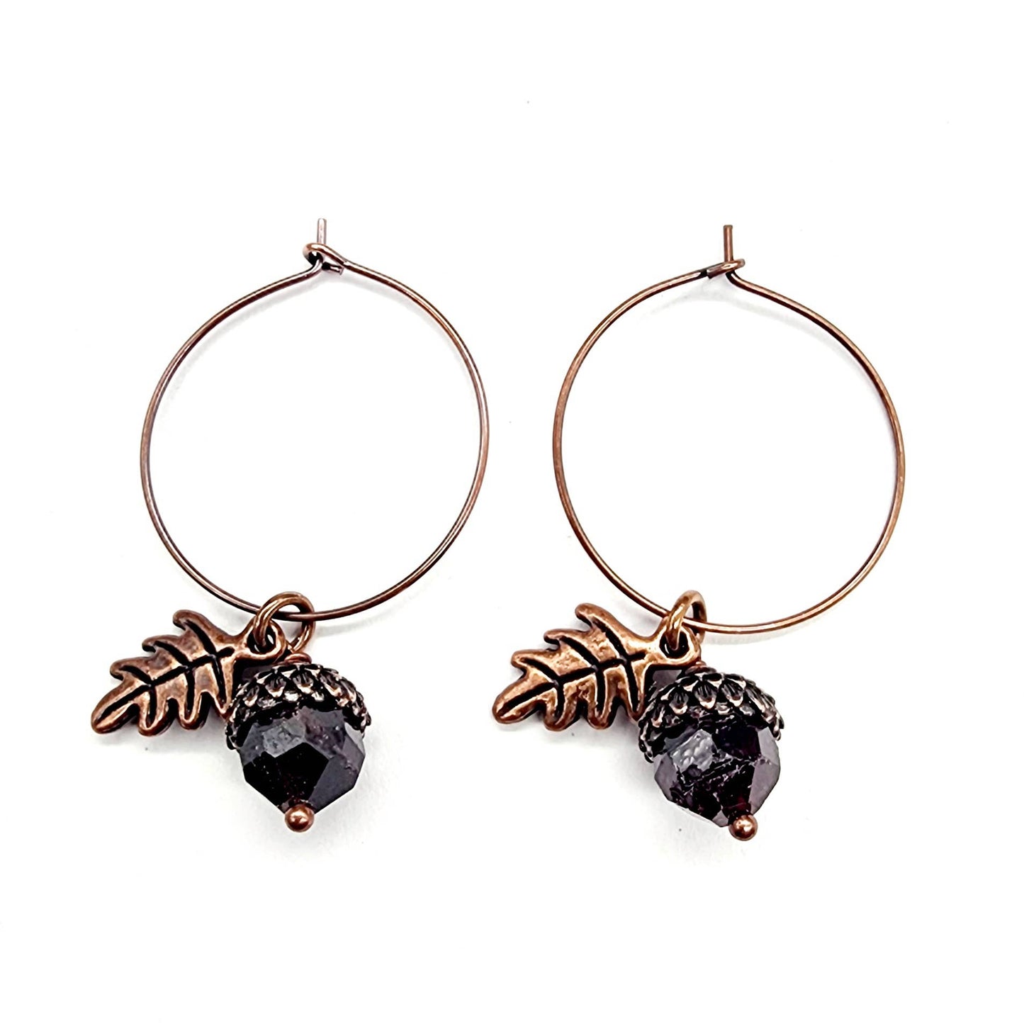 Acorn Earrings-Faceted Garnet