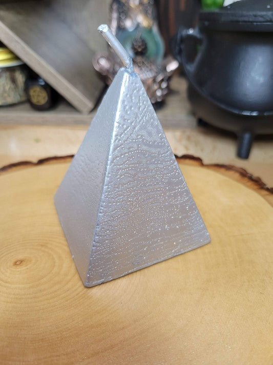 Silver Pyramid Candle