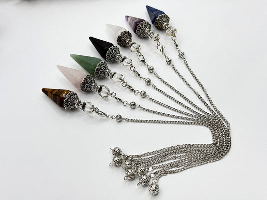 Double Cap Gemstone Pendulum