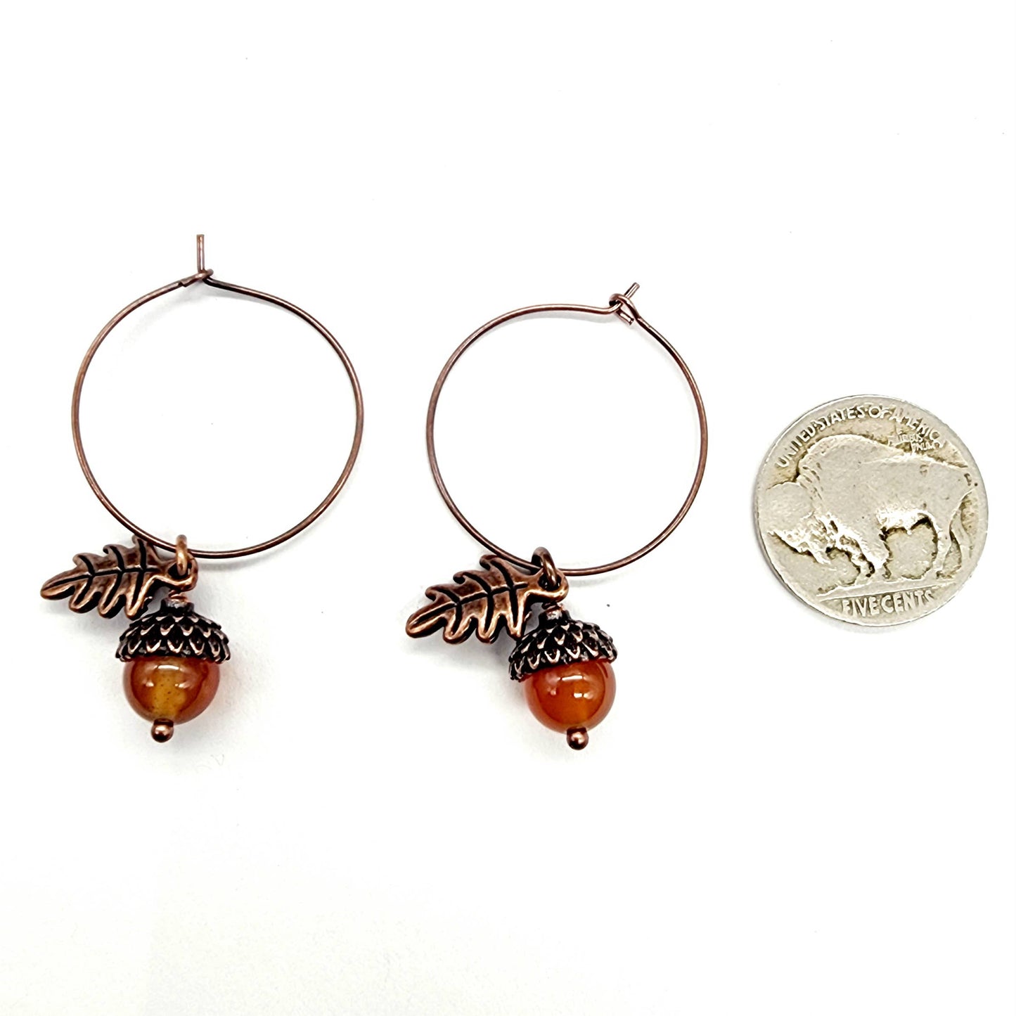 Acorn Earrings-Carnelian
