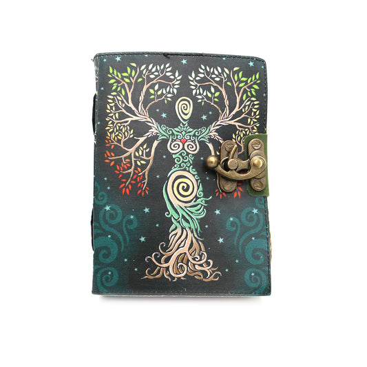 Embossed Goddess of Life, Blank Leather Journal
