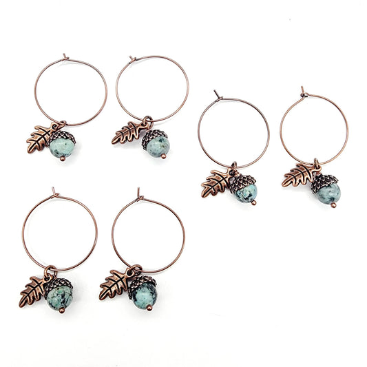 Acorn Earrings-African Turquoise