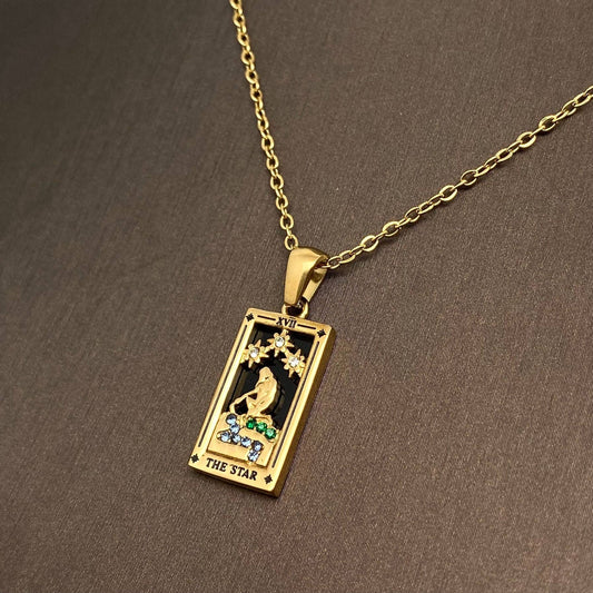 The Star: 18K Gold Plated Tarot Card Necklace