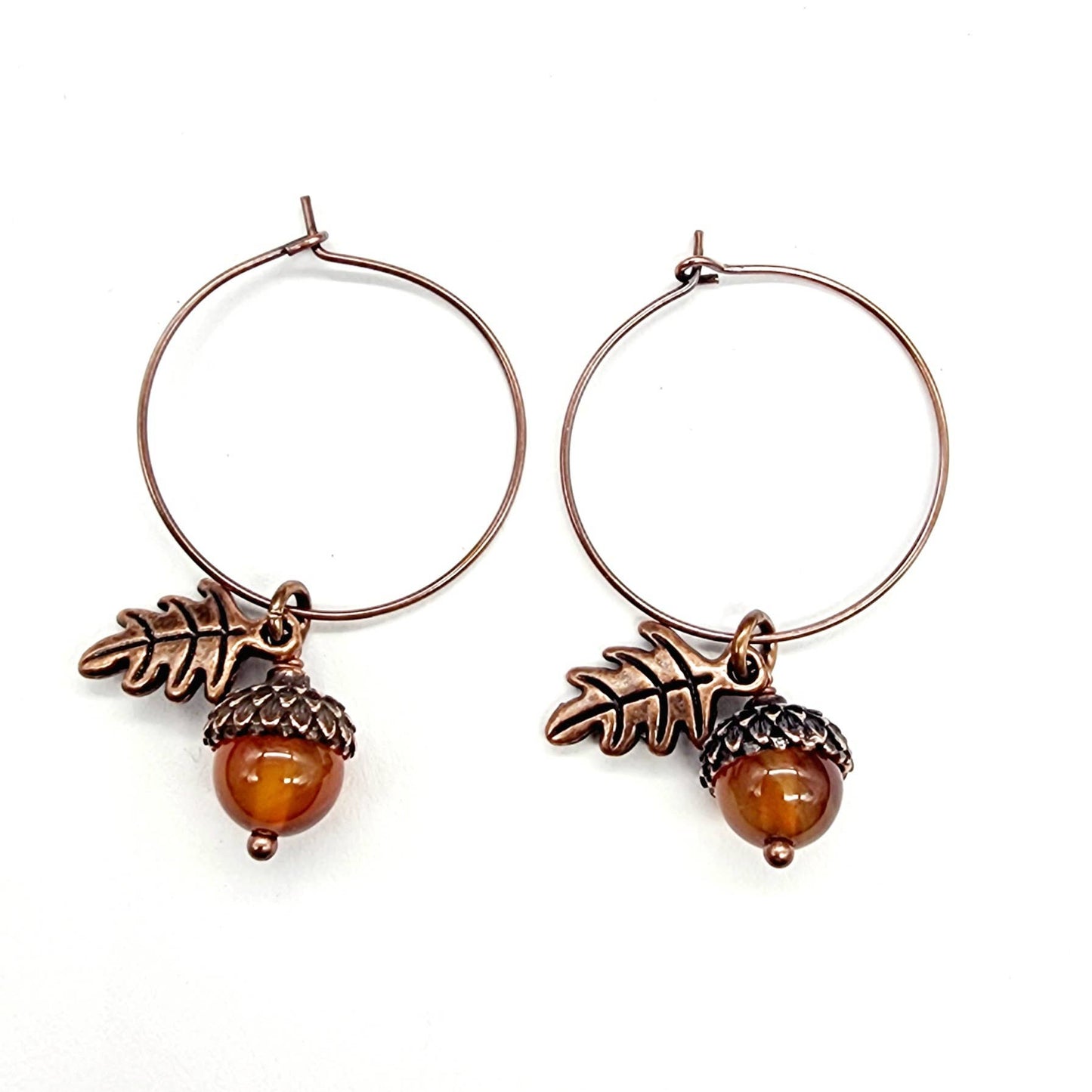 Acorn Earrings-Carnelian