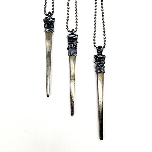 Coffin Nail Necklace - Gunmetal
