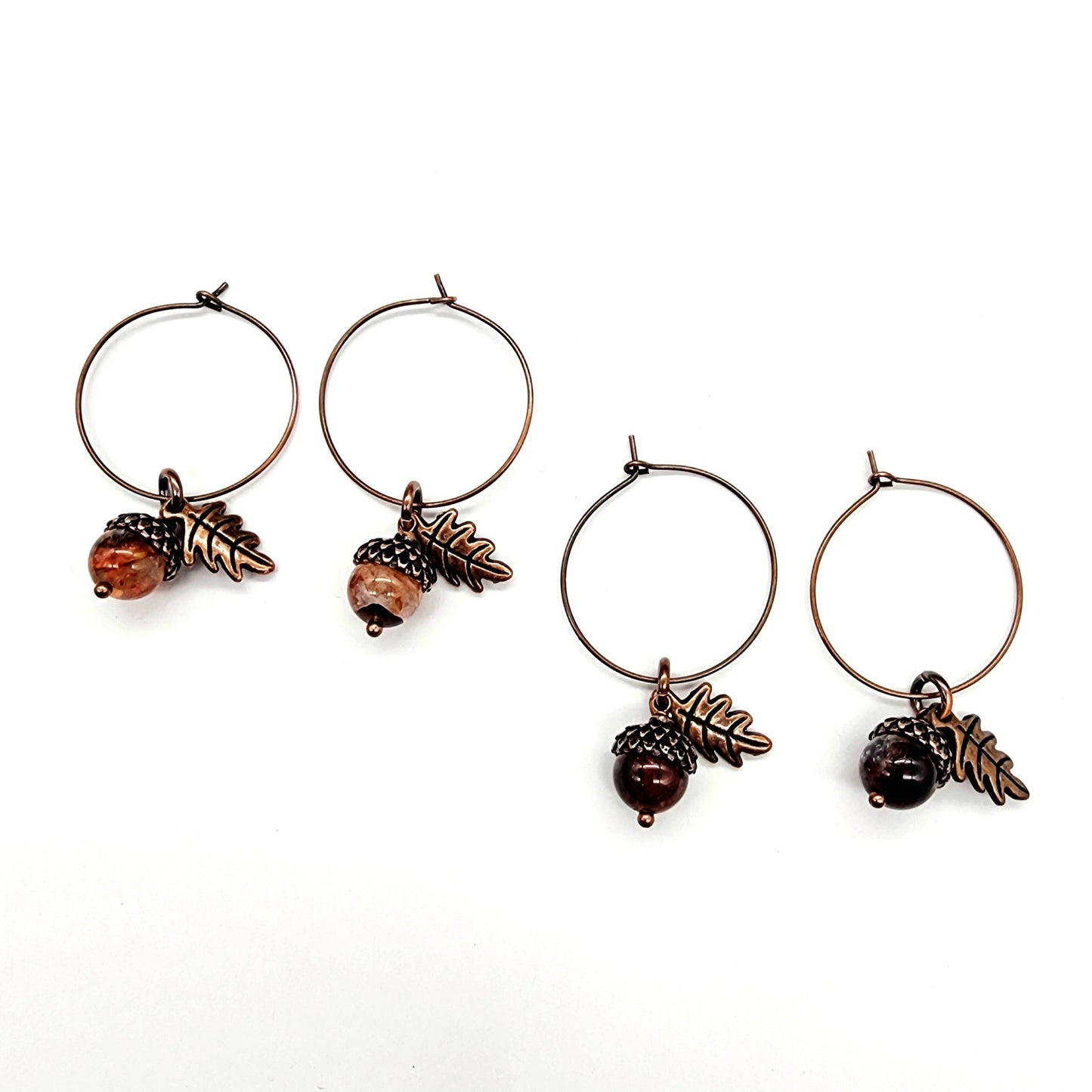 Acorn Earrings-Hematoid Quartz