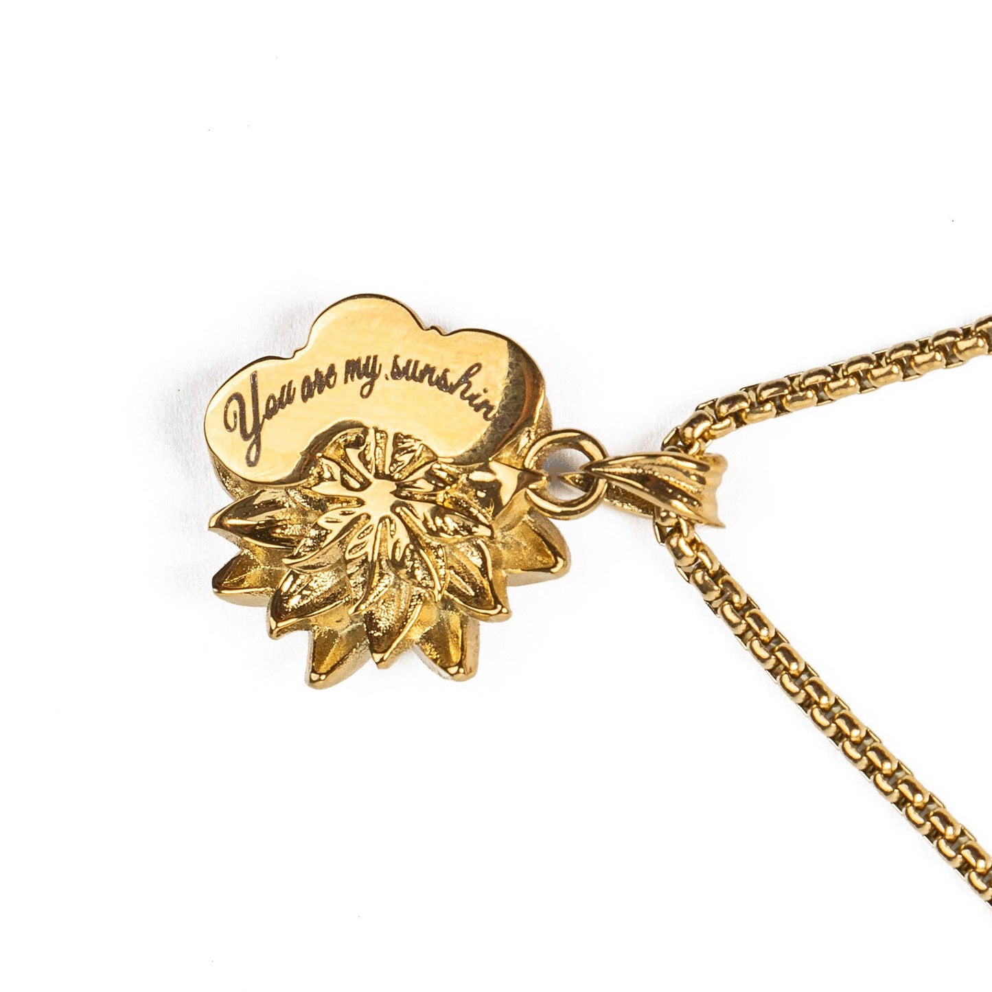 Gold Sunflower & Skull Necklace