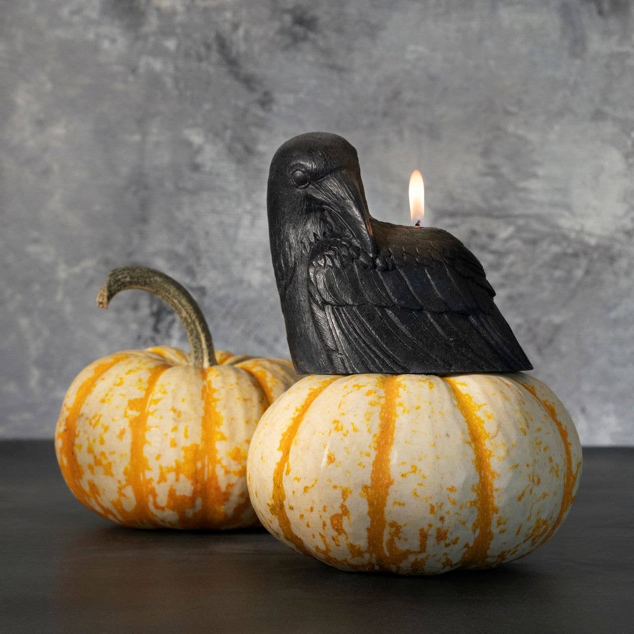 Crow Candle 100% Beeswax 4” Handcrafted