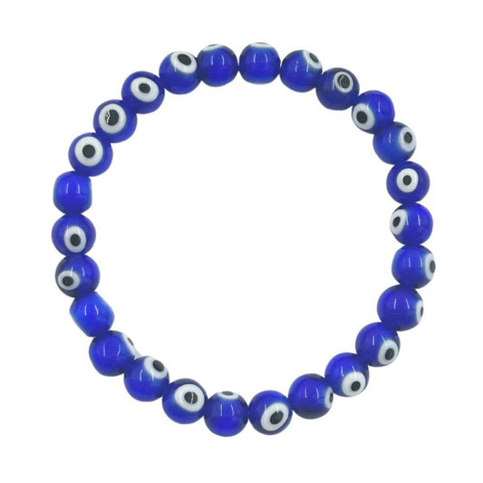 Dark Blue Evil Eye Bracelet 8mm