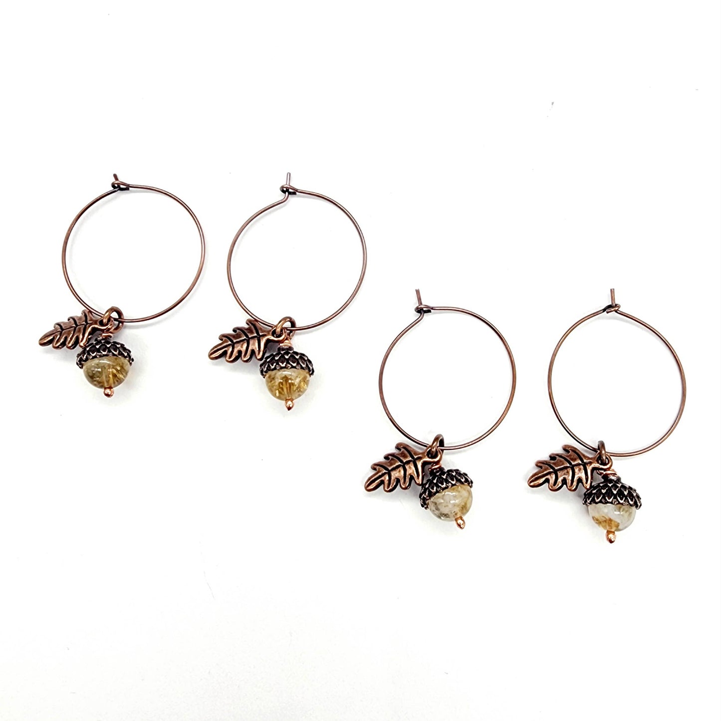 Acorn Earrings-Citrine