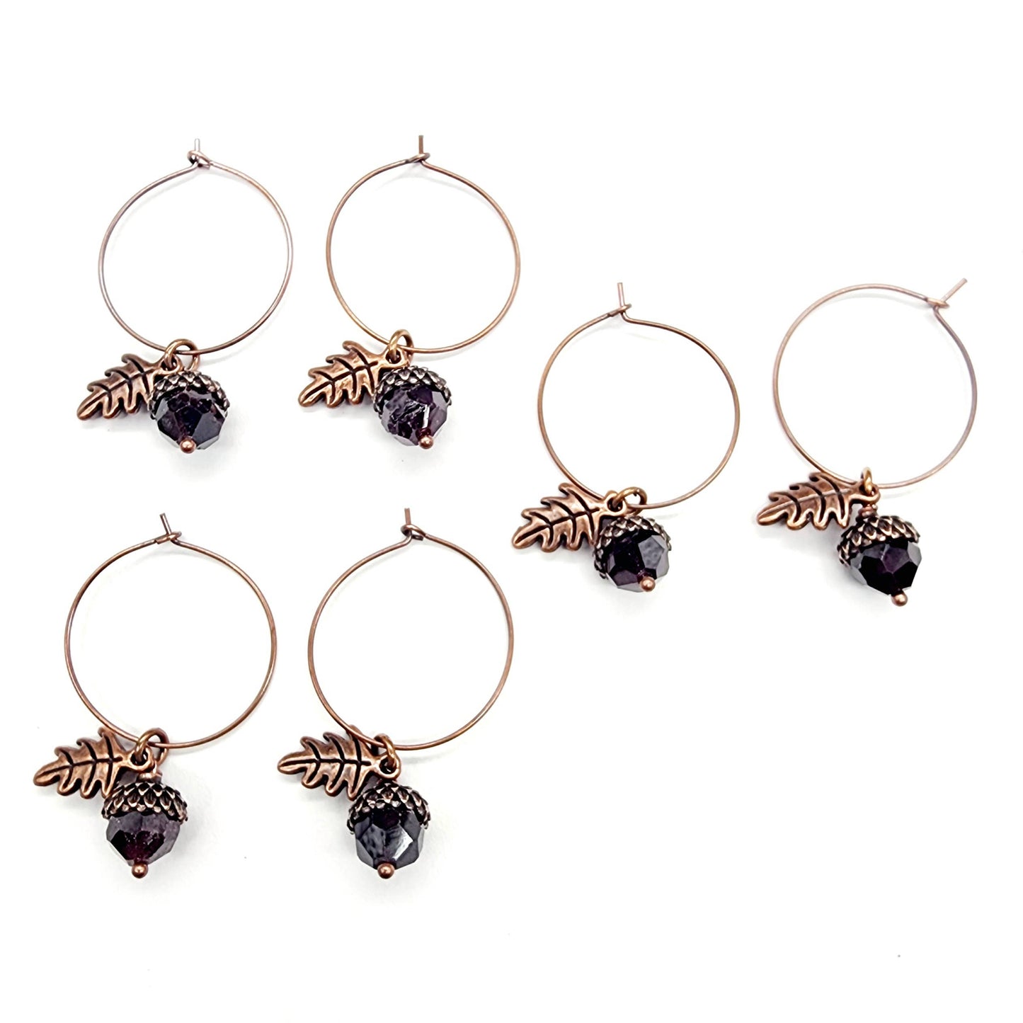Acorn Earrings-Faceted Garnet