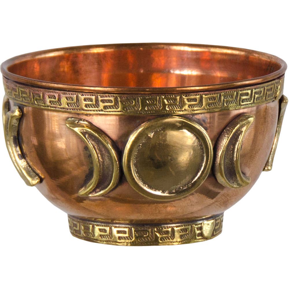 Copper Bowl Incense & Charcoal Burner - Triple Moon
