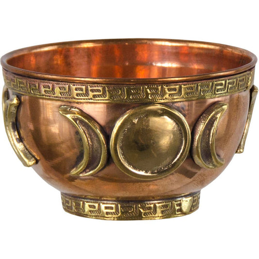 Copper Bowl Incense & Charcoal Burner - Triple Moon