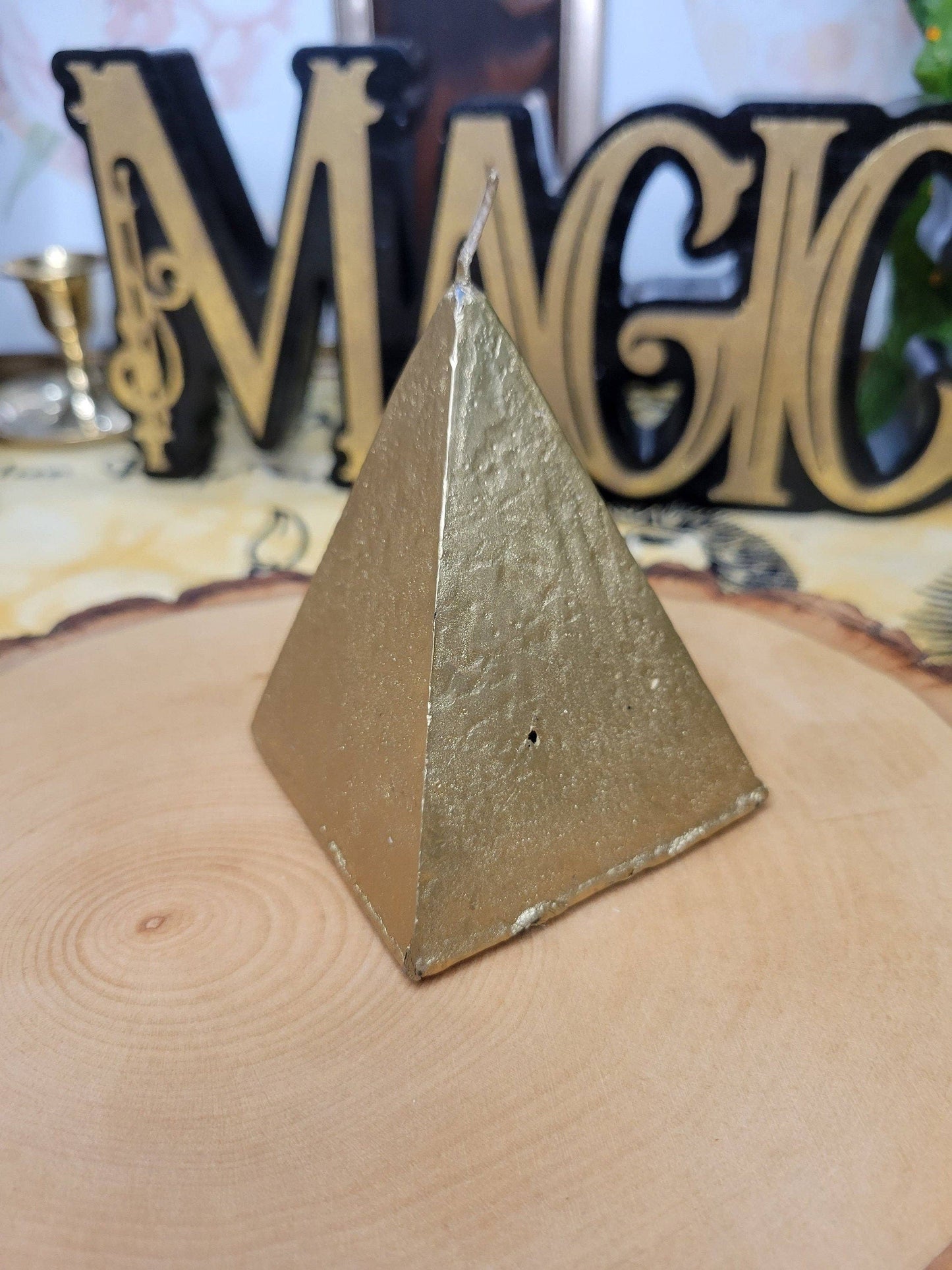Gold Pyramid Candle