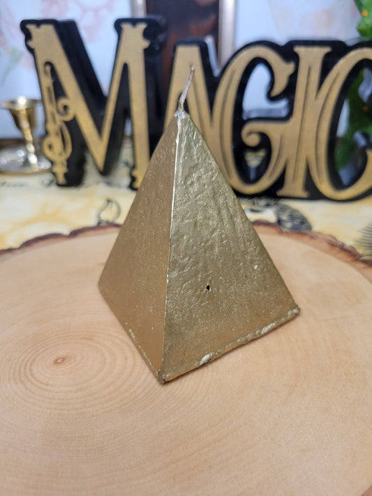 Gold Pyramid Candle