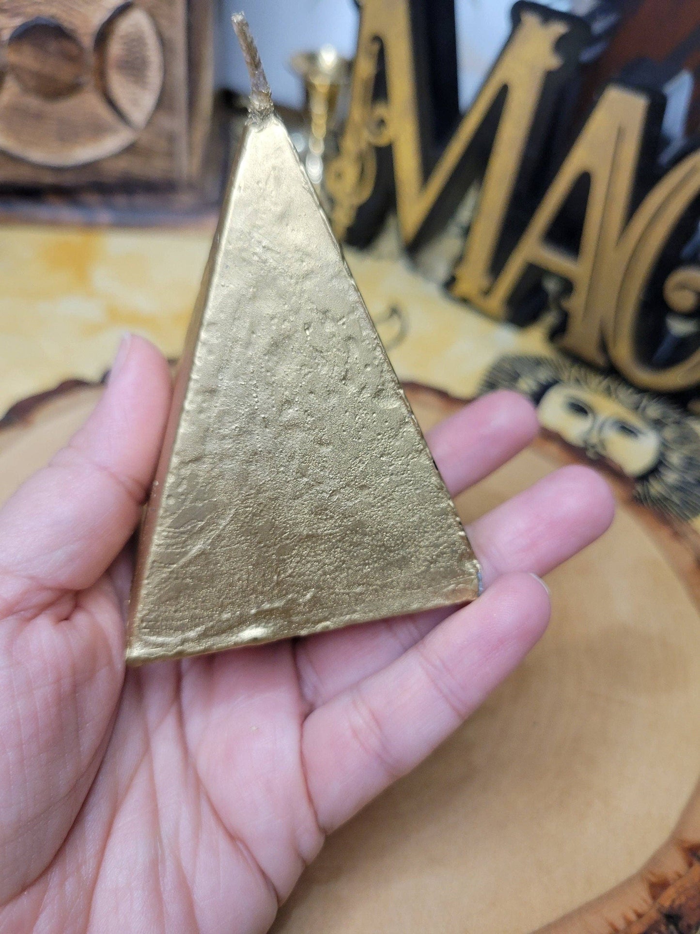 Gold Pyramid Candle