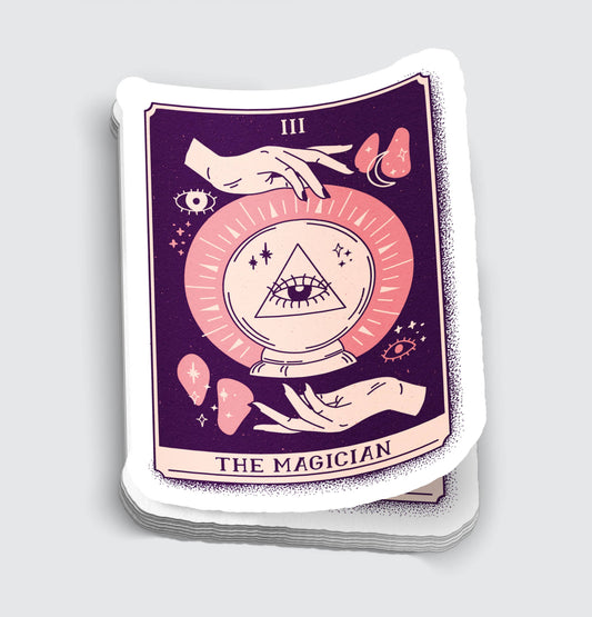 "The Magician" Pink Tarot Card Sticker