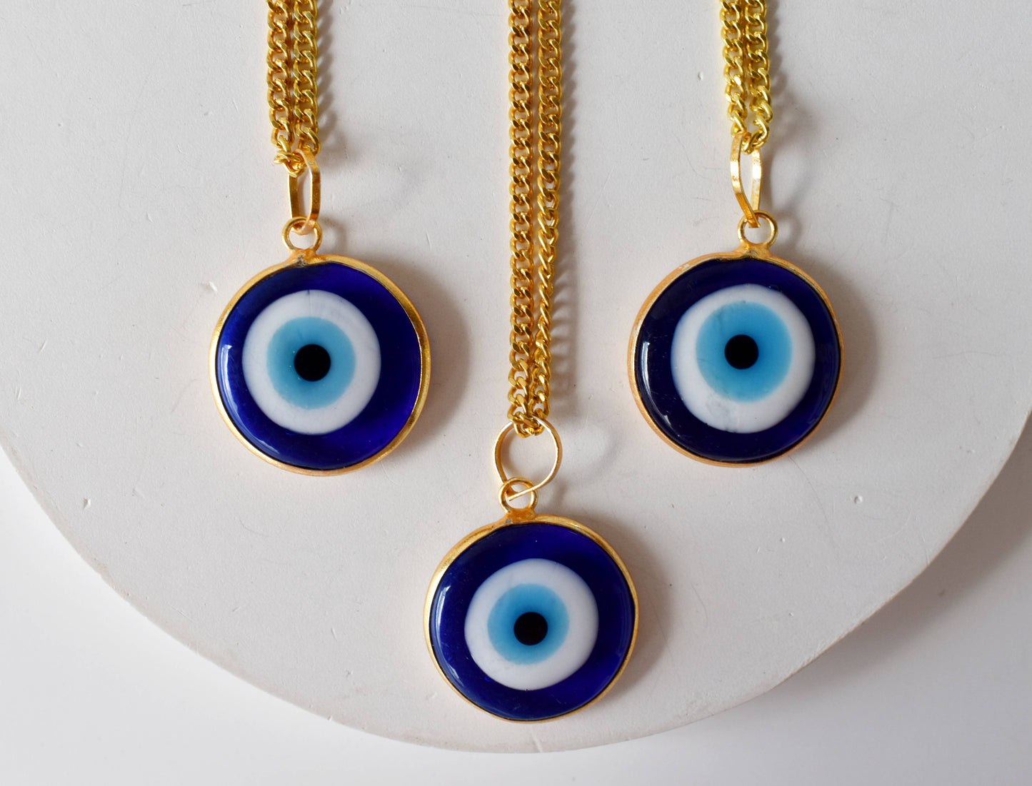 Evil Eye Pendant Necklace Charm | Electroplated Gold Charm